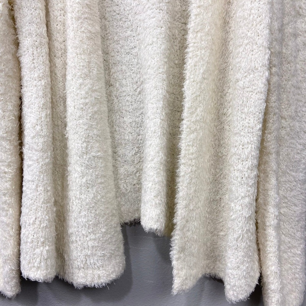 LOFT Fuzzy Cardigan Sweater Plus Size 16/18 Open Front Cozy Jacket Ivory Cream - Picture 3 of 11